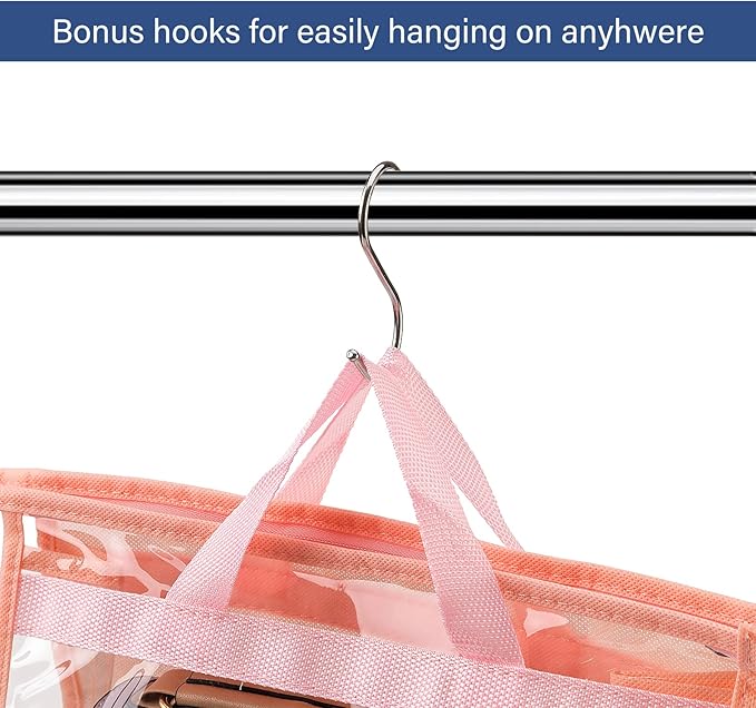 CINPIUK Handbag Dust Bags Clear Purse Storage Organizer for Closet Small to Extra Large Handbags Dust Free Bags Hanging Zippe