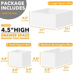 SpaceAid Drawer Organizer Clothes, 12 Pack Dresser Organizer Bins for Nursery, Closet Organization and Storage Dividers for C