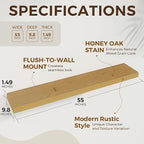 Dreamland 55 Inches Floating Shelves for Wall, 9.8" Deep Long Floating Shelves Set of 1, Large Display & Storage Shelf, Wall 