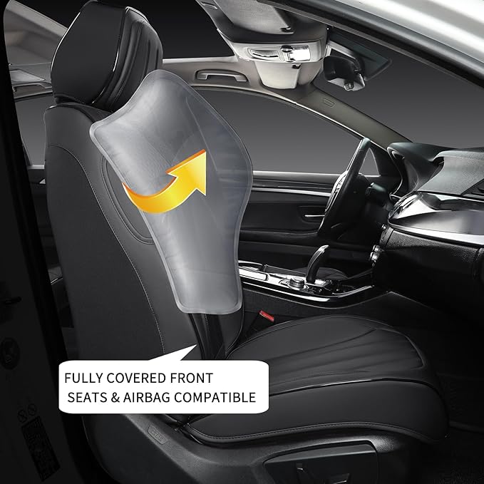 Car Seat Covers Full Set, Leather Seat Cover for Cars, 5 Seats Waterproof Automotive Seat Covers Fit Toyota Rav4 Camry Coroll