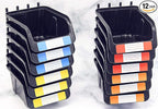 Colorstorm Pegboard Bins Kit 12 PACK Black Pegboard Parts Storage Tool Peg Borad Workbench Bins Organize Hardware,Attachments