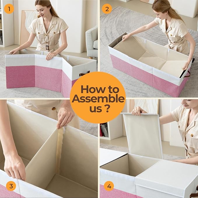 Extra Large Toy Box,150L Foldable Sturdy Toy Storage with Lid,40"x14"x16" Kids Storage Organizer,Toy Chest for Boys&Girls,for