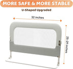 omzer Bed Guard Rail for Toddlers - 32inch Folding up & Adjustable Heights Baby Bed Safety Rails - Portable Toddler Bed Barri