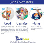 Sock Laundry Solution for Washing Drying & Storing Socks in Pairs, Clip & Hold Socks in Washer Dryer & Closet 2-Pack