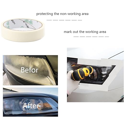 74PCS 3Inch Car Headlight Restoration and Polishing Kit, Sanding Discs with 1/4" and M10 Backing Pad,Scouring Pads, Interface