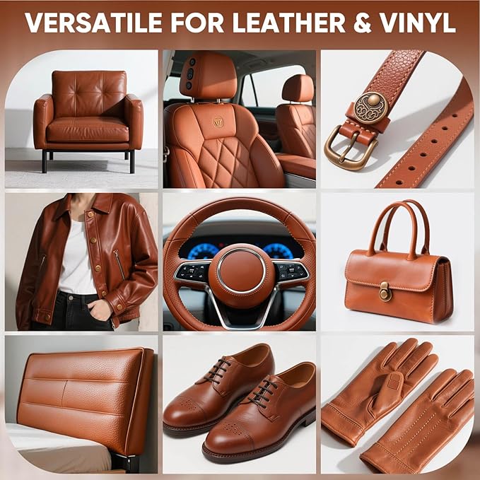 Leather Recoloring Balm - Scratch Repair & Color Restore Kit for Faded Leather, Couch & Car Seats - 10OZ Leather Restorer Bal