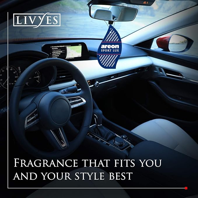 AREON Sport LUX Quality Perfume/Cologne Cardboard Car & Home Air Freshener, Platinum (Pack of 12)