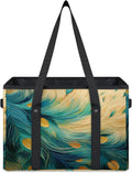 Reusable Grocery Bags Heavy Duty Shopping Bags Foldable Large Tote Bags with Long Handles & Hard Bottom