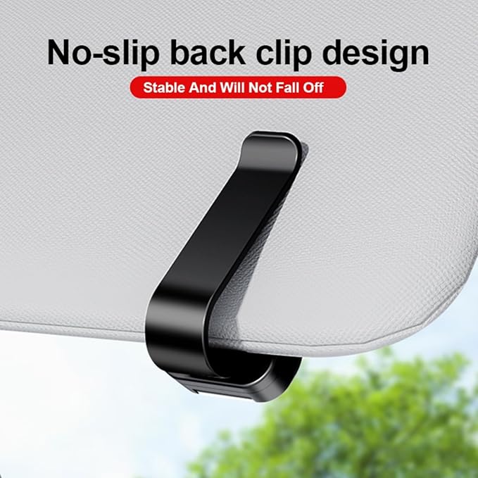 Universal Car Sun Visor Double-Layer Glasses Holder,Practical Visor Sunglasses Holder Clip,Space-Saving Car Interior Accessory,car Sunglass Holder that Can Hold Two Pairs of Glasses (Black)