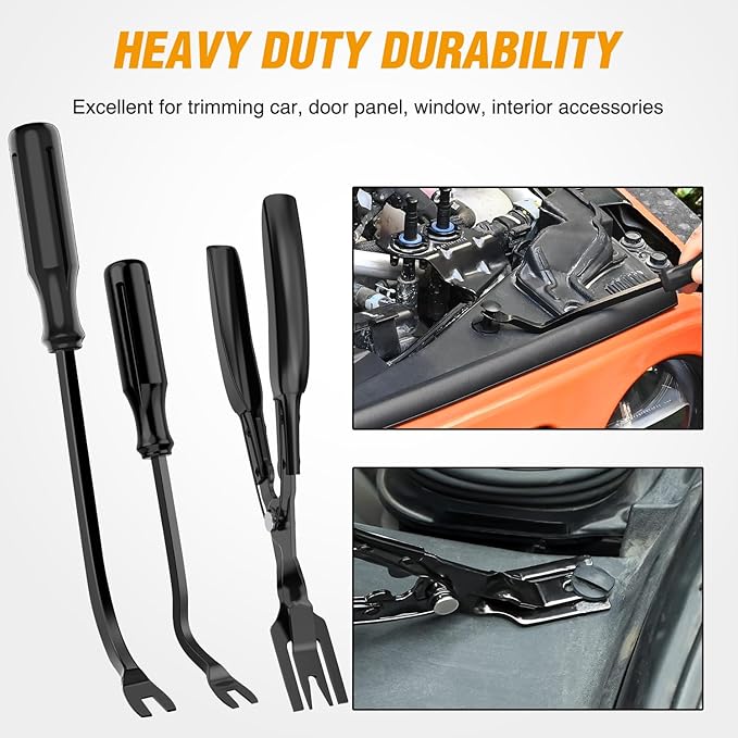GOOACC 238Pcs Trim Removal Tool, Auto Push Pin Bumper Retainer Clip Set Fastener Terminal Remover Tool Adhesive Cable Clips K