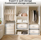 Comforter Storage Bag - 130L Large Capacity Blanket Storage Bags 4-Layer Ultra Space Saving Self Compression Organizer, Washa