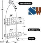 Simple Houseware Stainless Steel Bathroom Hanging Shower Head Caddy Organizer (24 x 10.2 x 4.25 inches)