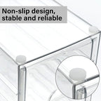 Prsildan Acrylic Drawer Makeup Organizer with 9 Drawers, Set of 3 Office Desk Organizers Accessories, Clear Stackable Storage