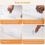 6 Pack Drawer Dividers for Clothes, 4" High 10.6"-16.9" Adjustable Drawer Dividers Expandable Dresser Drawer Organizer, Clear