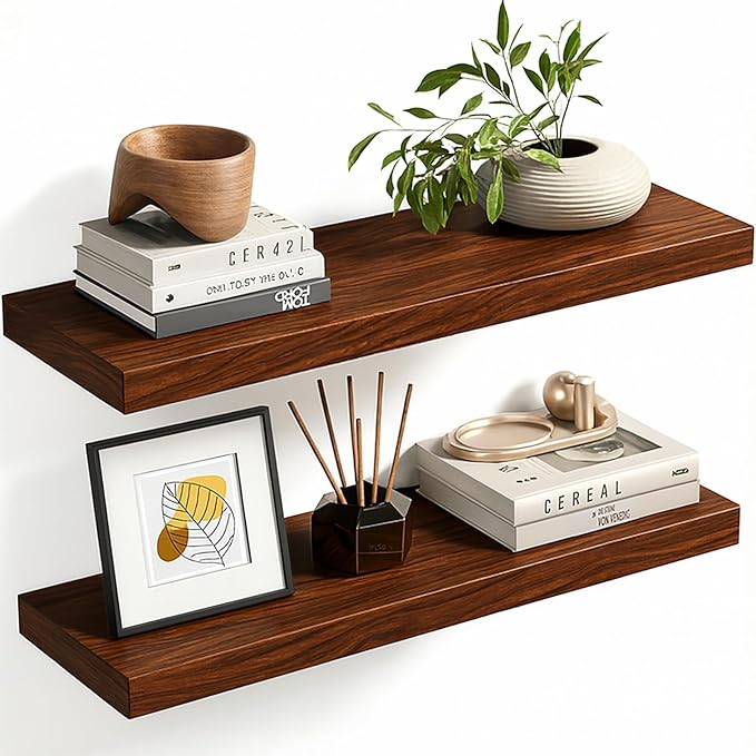Floating Shelves for Wall Rustic Farmhouse 24 Inch Floating Shelf Wooden Shelves for Wall Pine Wood Shelf with Unique Natural