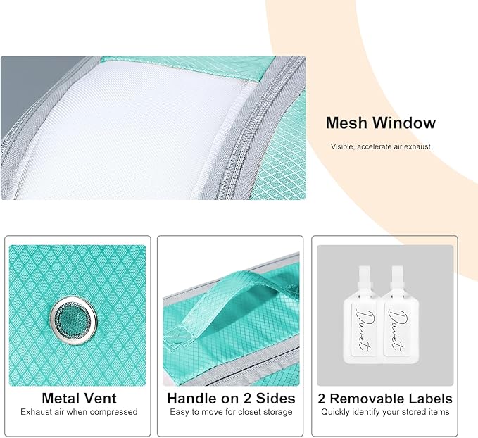 Comforter Storage Bag - Large Capacity Bedding Storage Bags Ultra Space Saving Self Compression Organizer, Washable Compressi