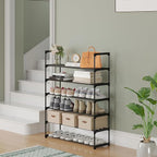 Calmootey 6-Tier Shoe Rack, Tall Large Capacity 30 Pairs Shoes Storage Organizer, Stackable Wide Shoe Shelf for Entryway, Hal
