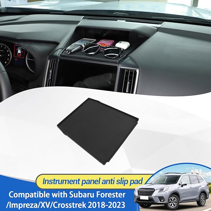 Dashboard Mats Fit for Subaru Forester/Impreza/XV/Crosstrek 2018-2023, Car Dashboard Anti-Slip Silicone Pad, Center Console D