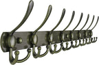 Dseap Coat Rack Wall Mount - 29.5” Long 8-Tri-Hooks Heavy Duty Coat Hanger Rail Wall Hooks for Hanging Coats Hats Clothing Cl