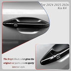 Car Exterior Door Handle Cover,for kia k4 2024 2025 2026,Car Exterior Door Handle Bowl Cover Protector，Car Sport Accessories - Bright Black