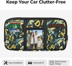 Shark Zippered Small Car Sun Visor Organizer with Adjustable Straps and Multi-Pocket Velcro Storage Pouch Car with Picture Holder Easy Installation Universal Fit for Most Cars SUV