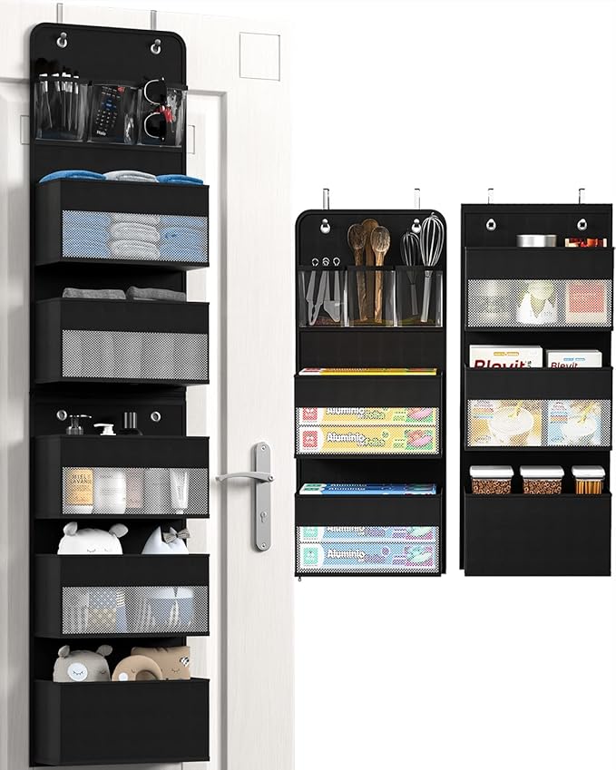 Over Door Organizer, 6 Shelf Camper Storage for RV Bathroom, Behind The Door Storage, Hanging Organizers for Toy Diaper Bedro