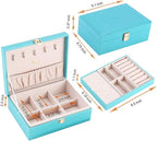 Voova Jewelry Box Organizer for Women Girls, 2 Layer Large Men Jewelry Storage Case, PU Leather Display Jewellery Holder with