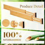 Sawysine 12 Pcs Bamboo Drawer Dividers Adjustable Drawer Organizers Spring Separators Organization Expandable Organizers for 