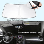 Front Windshield Sun Shade Foldable Car Front Window Sun Shade Windshield Shade Custom Fit for 2023-2026 Kia Sportage Block UV Rays Heat Keep Car Cooler