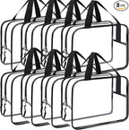 8 Packs XL Toy Storage Bags, Reusable Clear PVC Board Game Storage, Toy Storage Organizer Bags with Zipper for Building Block