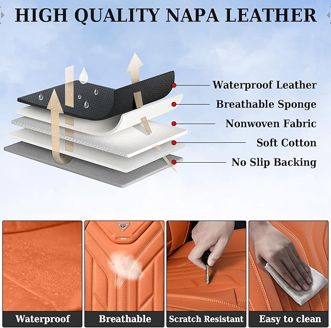 Coverado Seat Covers, Car Seat Covers Front Seats, Leather Seat Covers for Cars, Automotive Seat Covers Car Seat Protector Ca