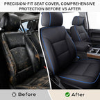 Coverado Chevy Silverado Seat Covers, Faux Leather Seat Covers Fit for Chevy Silverado GMC Sierra 2007-2026 1500, 2015-2026 2