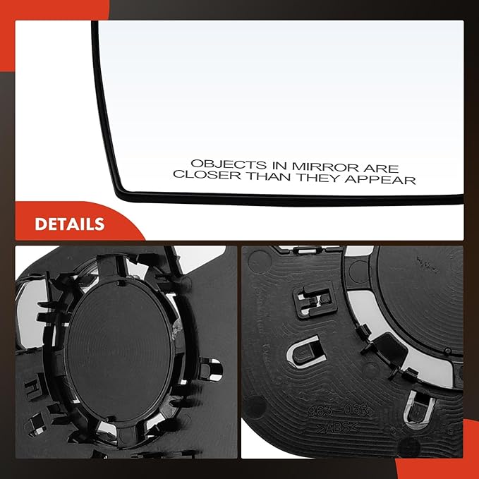 A-Premium Right Passenger Side Manual Non-Heated Mirror Glass with Backing Plate Compatible with Jeep KL Series Cherokee 2014