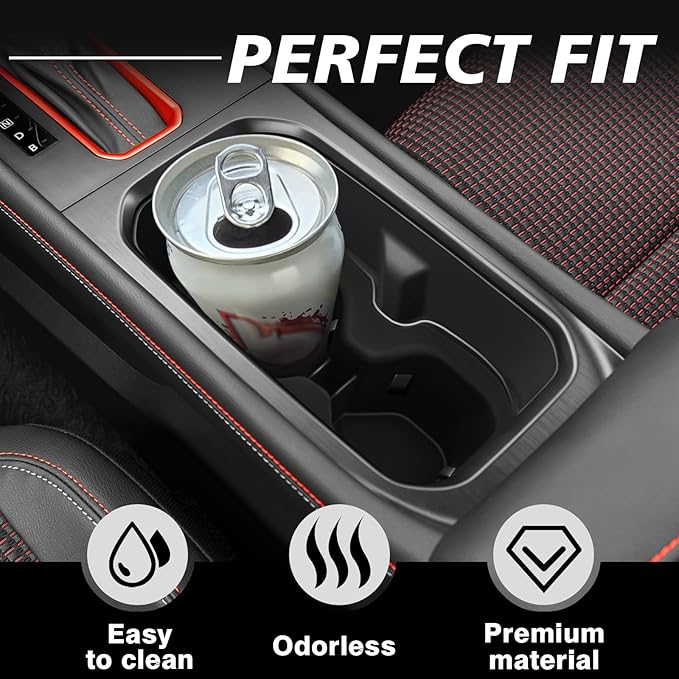 Muslogy Center Console Cup Holder Inserts Compatible with 2025 2026 Nissan Kicks Accessories Middle Console Armrest Front Drink Stopper Non-Slip Silicone Rubber Organizer Drink Cup Holder Organizer
