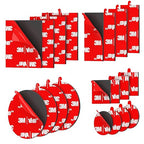 Double Sided Tape Heavy Duty 20PCS Adhesive Pads 1“ and 2” Squares Dots Rectangles Pack Strong Waterproof Mounting Tape for Dashboard Dash Cam Windshield Suction Cup Phone Holders Black