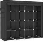 MOGELAFOO 67 Inch Portable Closet Wardrobe for Hanging Clothes, Wardrobe Closet with Cover, 4 Hanging Rods and Side Pockets, 