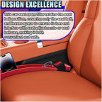 2PCS Car Seat Gap Filler Organizer, No-Drop Seat Gap Storage Box Inserts with Phone Holder, Storage Plug Stopper Fill Gap Between Seat and Console, Universal Car Accessories for SUV Truck (Red)