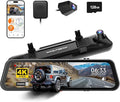 WOLFBOX G900 PRO Mirror Dash Cam with 8MP STARVIS IMX678, 12 inches Rear View Mirror Camera with Front 4K and Rear 2.5K, Incl
