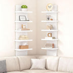 HOOBRO 5 Tier Wall Shelf Unit, 2 Pack Floating Shelves Wall Mounted, Wall Mount Vertical Shelving, Floating Storage Rack, Org