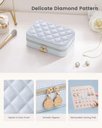 Lolalet Travel Jewelry Case for Women Girls, Travel Jewelry Organizer with Clear Storage Bag Small Portable Jewelry Box for N