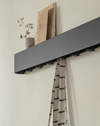 Kazai.® Coat Rack Wall Mount with Shelf 'Tone' | Modern Design Coat Hanger with Hidden Hooks and Storage | Hat Rack with Shel