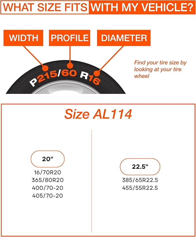 AutoSock Commercial Vehicle Snow Socks for Tires, AL114 - Car Sock Tire Traction Device for Snow, Ultimate Chain Alternative 