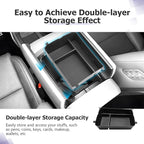 LUWU 2026 Palisade Accessories for 2026 Hyundai Palisade Accessories Palisade LX3 Lower Center Console Organizer, Armrest Console Tray Storage Box Black 2-Pack (Only for 7-Seat)