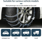 Quick Fit Automotive Snow Chains for Emergency Use Easy Installation Without Tools for Cars Minivans and Small SUVs silver 23