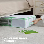 TAILI Under Bed Comforters Storage Container, Save 80% Space, Large Capacity Foldable Under Bed Storage Box for Quilts Pillow