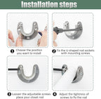 Cosweet 6 Packs Stainless Steel Closet Pole Sockets- Closet Rod End Supports, Flange Set Rod Holder with Screws for Easy Inst