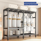 Foldable Portable Closet Wardrobe On Wheel, Load 2000lbs, Portable Wardrobe Closet, Heavy Duty Clothes Rack, Garment Racks fo