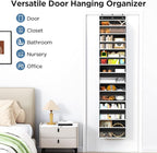 Mefirt Over The Door Organizer, 7 Tier Door Hanging Organizers with 7 Large Pockets 12 Side Pockets, Behind Door Storage Hang