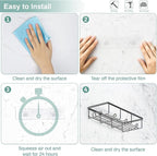 Shower Shelves for Inside Shower, 2 Pack Adhesive Bathroom Caddy Organizer Basket Rack for Storage and Organization, Wall Suc