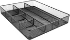 Amazon Basics Mesh Drawer Organizer, Black | Pack of 4